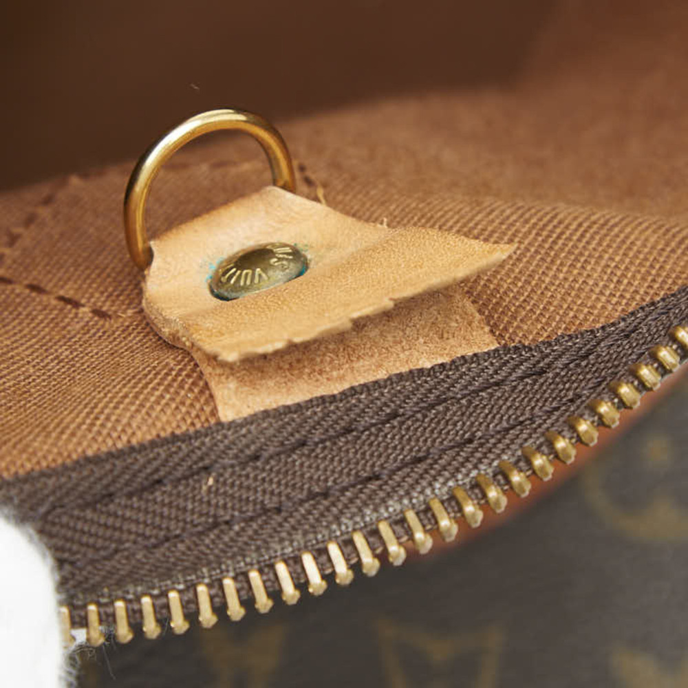 LOUIS VUITTON Authentic Brown Monogram Leather Speedy 35 Boston Bag - Picture 8 of 12